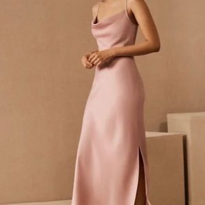 Cali Satin Charmeuse Midi Dress in Dusty Rose size 4